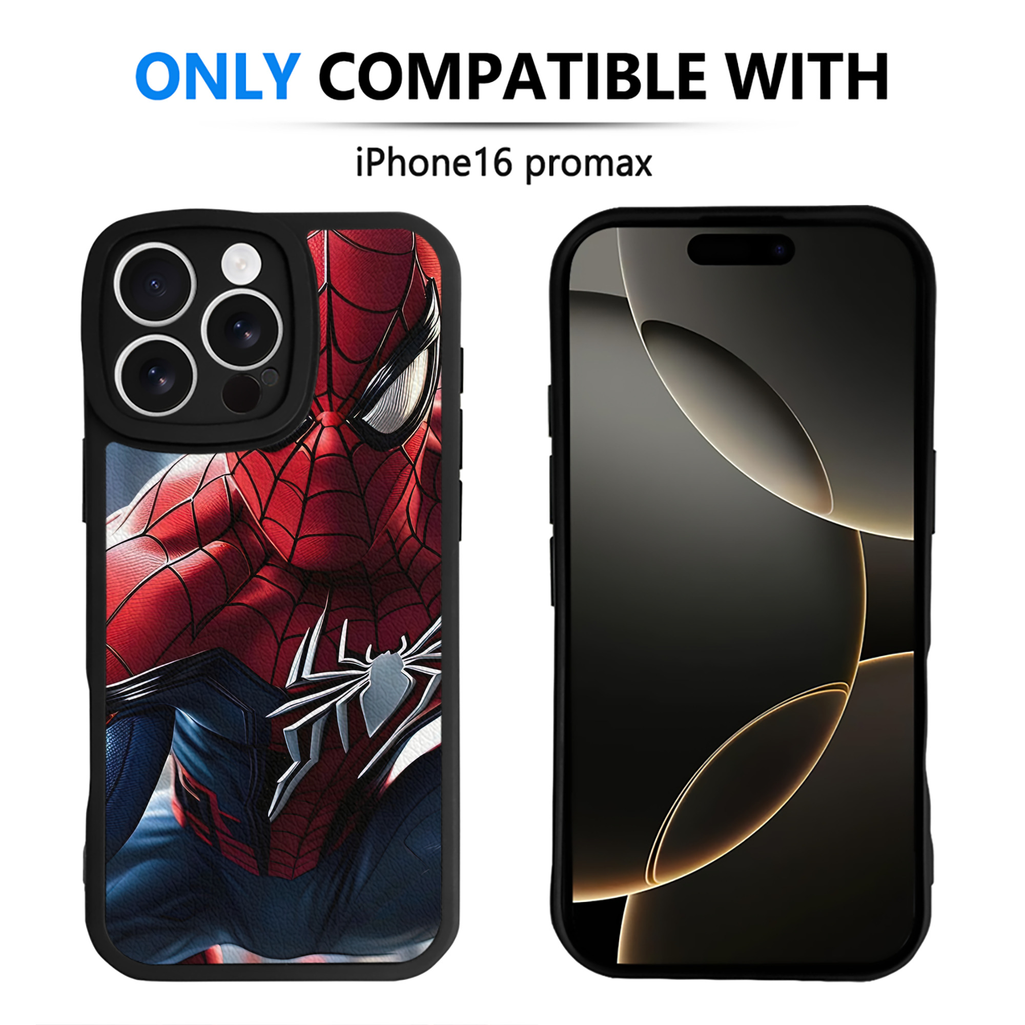 （画像用） Spider Man スパイダーマン 【iPhone 16シリーズ対応】シリコンスマホケース（レザー調） 材質：シリコン